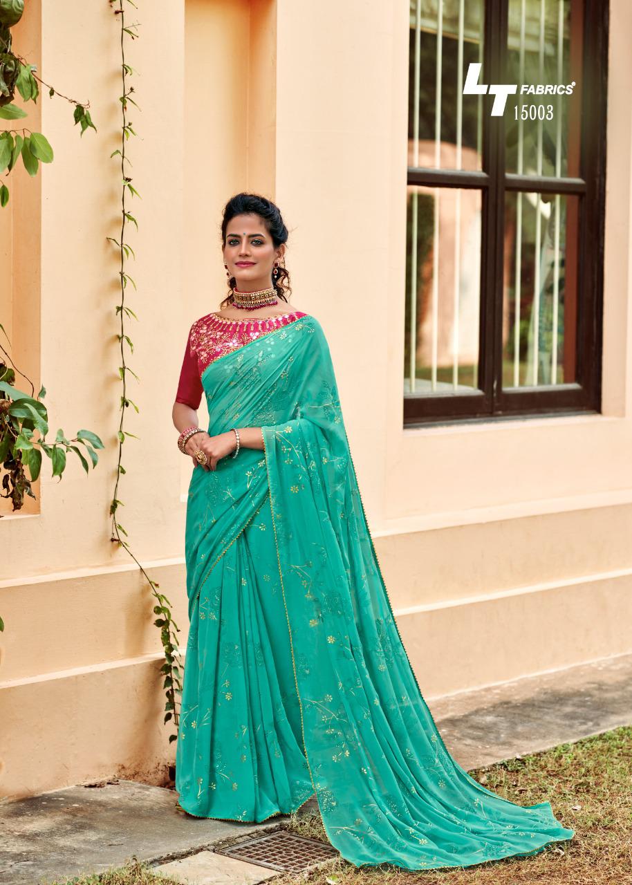 Lt Rajkanya Fancy Party Wear Wholesale Georgette Sarees Catalog
